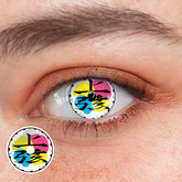 Cosplay Demon Slayer Twelve Kizuki Douma Lentes de contacto de color blanco izquierdo